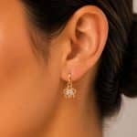 گوشواره زنانه سی‌ام CM مدل گل نگین‌دار کد CM-ER-002 - تصویر 2