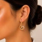 گوشواره زنانه سی‌ام CM طرح قلب نگین‌دار کد CM-ER-003 - تصویر 2