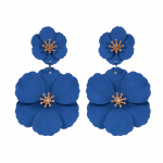 گوشواره آویز گل فلورا آبی کد FLORA-701-BL