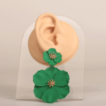 گوشواره آویز گل فلورا سبز کد FLORA-701-GR - تصویر 3