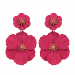 گوشواره آویز گل فلورا قرمز کد FLORA-701-RD