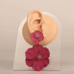 گوشواره آویز گل فلورا قرمز کد FLORA-701-RD - تصویر 3