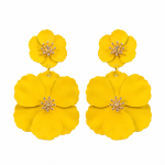 گوشواره آویز گل فلورا زرد کد FLORA-701-YL