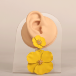 گوشواره آویز گل فلورا زرد کد FLORA-701-YL - تصویر 3