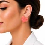گوشواره آبرنگی قلب استیل کد GAB-002