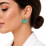گوشواره میخی آبرنگی استیل کد GAB-006