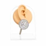 گوشواره مجلسی استیل فول نگین دایره‌ای کد GMJ-004 - تصویر 3