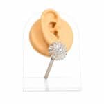 گوشواره مجلسی استیل فول نگین طرح گل آفتابی کد GMJ-006 - تصویر 3