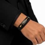 دستبند چرم مردانه مونت بلانک LB-1016 - تصویر 3