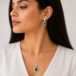 نیم‌ست زنانه مدل اشک زمرد سبز NS-EMR-GN-002 - تصویر 2