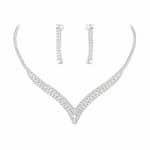 نیم ست مجلسی فول نگین سیلور مدل V کلاسیک NS-MJ-008