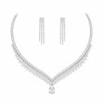 نیم ست مجلسی فول نگین سیلور مدل اشکی کد NS-MJ-009