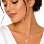 نیم ست سولیتر قلب سفید کد NSS-W002 - تصویر 2