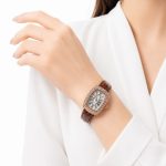 ساعت زنانه بند چرم قهوه ای نگین دار SW-LD-002 - تصویر 2