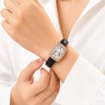 ساعت زنانه بند چرم مشکی نگین دار SW-LD-007 - تصویر 2
