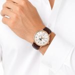 ساعت مردانه بند چرم قهوه‌ای رزگلد SW-LD-010 - تصویر 2