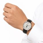 ساعت مردانه بند چرم مشکی صفحه سفید SW-LD-012 - تصویر 2