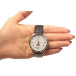ساعت مردانه بند چرم مشکی صفحه سفید SW-LD-012 - تصویر 3