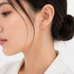 گوشواره بخیه‌ای زنانه نقره‌ای طرح ونکلیف THR-1008