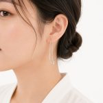 گوشواره بخیه‌ای زنانه طرح ستاره نقره‌ای THR-1022