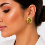 گوشواره زارا طلایی مدل موج ZG-101