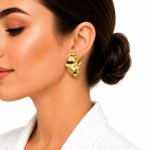 گوشواره زارا طلایی مدل چین‌خورده ZG-103