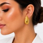 گوشواره زارا طلایی مدل اشکی ZG-105