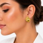 گوشواره زارا طلایی مدل صدفی ZG-106