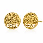 گوشواره زارا طلایی مدل LOVE کد ZG-108 - تصویر 2