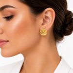 گوشواره زارا طلایی مدل LOVE کد ZG-108