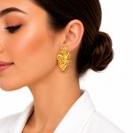 گوشواره زارا طلایی مدل گلبرگ ZG-110