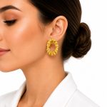 گوشواره زارا طلایی مدل هالو ZG-111