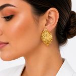 گوشواره زارا طلایی مدل برگ جینکو ZG-112