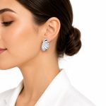 گوشواره زارا نقره‌ای مدل برگ جینکو ZS-101