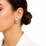 گوشواره زارا نقره‌ای مدل صدفی ZS-102