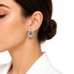 گوشواره زارا نقره‌ای مدل حلقه پیچ ZS-103
