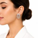 گوشواره زارا نقره‌ای مدل حلقه‌های مدرن ZS-104