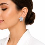 گوشواره زارا گل نقره‌ای ZS-105