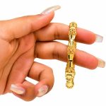 بنگل بازشو طرح طلا مدل گوی توخالی کد BGG-010 - تصویر 4