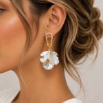 گوشواره صدفی زنانه استیل کد ER-SDF-001