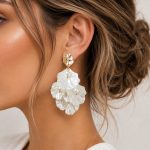 گوشواره صدفی مدل انگوری زنانه استیل کد ER-SDF-003