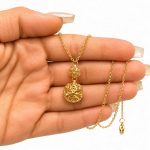 گردنبند طرح طلا مدل گوی آویز کد GTN-016 - تصویر 3