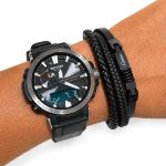 دستبند چرم مردانه 3 لاین طرح کارتیر (Cartier) تمام مشکی کد LB-1027 - تصویر 2