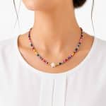 گردنبند مهره‌ای رنگی طرح ستاره زنانه کد NK-MH-006