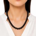 گردنبند مهره‌ای مشکی زنانه کد NK-MH-009