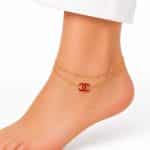 پابند زنانه استیل دو ردیفه مدل شنل قرمز کد PA-ST-G022