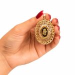 پلاک زنانه طرح گل رز استیل رنگ ثابت کد PL-TG-003 - تصویر 3