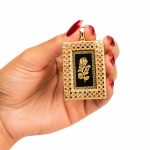 پلاک زنانه طرح گل رز مستطیلی استیل رنگ ثابت کد PL-TG-007 - تصویر 3