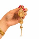 پلاک سه تیکه زنانه طرح طلا استیل مدل اشکی کد PL-TG-009 - تصویر 3