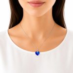 گردنبند سواروفسکی اصل مدل قلب آبی کد SWN-101 - تصویر 2